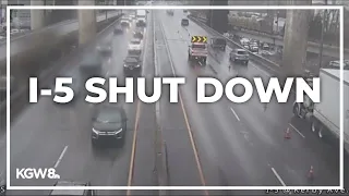 Southbound Interstate 5 in Portland shut down