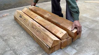 Woodworking Idea That Will Amaze You From Recycled Wood // A Dining Table With A Very Sturdy Design