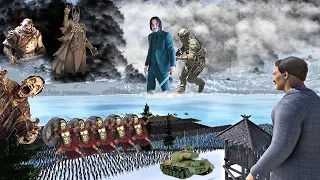 5,000,000 MORDOR ARMY ATTACKED JOHN WICK'S ARMY OF WINTERFELL - Epic Battle Simulator 2 - UEBS 2