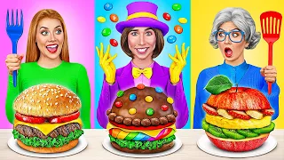 Willy Wonka vs Grandma Cooking Challenge | Kitchen War by Multi DO Challenge