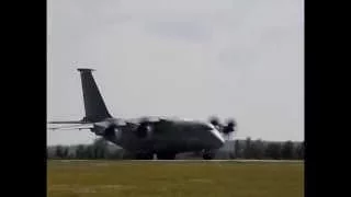 Antonov AN-70 takes off from Kyiv-Antonov airport