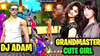 Grandmaster Cute Girl Challenge Me For 1 vs 3 Costom 😱 Dj Adam Vs 3 Pro Girl || Garena Free Fire