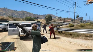 GTA V Michael, Franklin & Trevor Bank Heist + 10 Star Police Chase Escape(RDE 4.0.1)