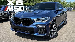 2021 BMW X6 M50i in Phytonic Blue Walkaround Review + Exhaust Sound Revs