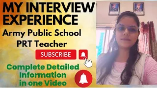 My Interview Experience in Army Public School PRT Post || my journey from call letter to PRT teacher