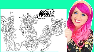 Coloring Winx Club Musa, Aisha & Bloom Coloring Page | Prismacolor Markers