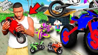 GTA 5: Franklin Collecting World' s Smallest To Biggest Bike in GTA 5!(GTA5 mods)