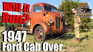 Pulling from the Pasture 1947 Ford Cab Over- Will it run after 60 years? (V8) Rat Rod Ready COE
