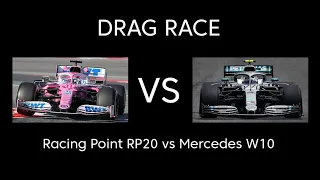 Racing point RP20 vs Mercedes W10 Drag race [Assetto Corsa]