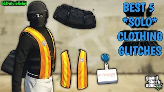 BEST 5 EASY *SOLO* CLOTHING GLITCHES ALL IN 1 VIDEO - GTA 5 ONLINE *NO DELETING OUTFITS*