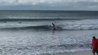 Holy Hermine! Surfing in the storm!