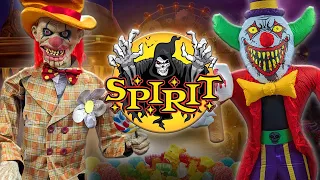 Spirit Halloween Uncle Charlie Animatronic and Free Candy Clown Inflatable Morbid Enterprises