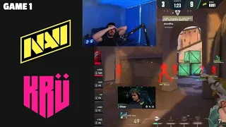 Tarik's Reaction to KRÜ vs NAVI | GAME 1 | 2023 VCT LOCK//IN