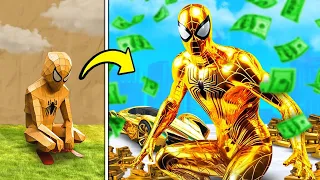 DO HOMEM-ARANHA de $1 para o de $$$1.000.000.000 BILHÃO DE DÓLARES no GTA 5!!! (+top das galáxias)