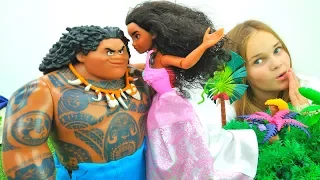 Моана и Мауи - Мультики для детей про игрушки и одевалки