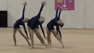 Group exercises Rhythmic gymnastics. The championship of the FCS "Spartak"