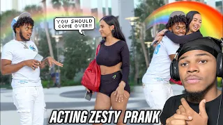 smooth gio acting zesty to get girls number prank ! Reaction