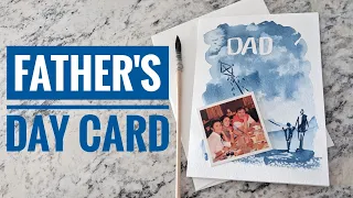 DIY Father's Day Card | Beginners watercolor tutorial | Step by Step tutorial in Real Time