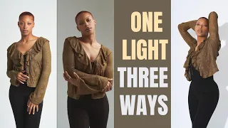 3 IN STUDIO LIGHTING SETUPS WITH 1 LIGHT