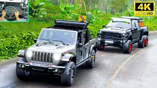 Jeep Rubicon & Ford Velociraptor 6X6 | CONVOY OFFROAD| Forza Horizon 5 | RTX 3090 | Steering Wheel