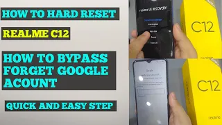 How to hard reset Realme C12 and bypass Frp lock step by step tutorial