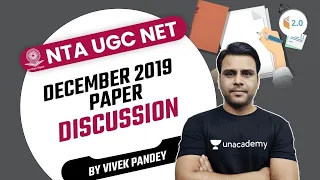 10:00 PM - NTA UGC NET | December 2019 Paper Discussion | by Vivek Pandey