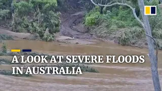 Stunning timelapse footage of severe rains in Australia flooding bridges and roads