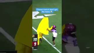 Bro went Beast Mode on some kids 🤣 #nfl #mascots #stiffarm