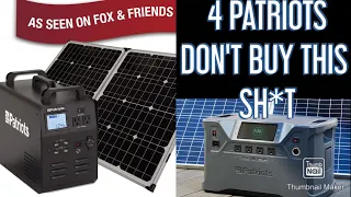 BEFORE YOU BUY: 4 Patriots Patriot Power Solar Generators/ Patriot Power 1800 & 2000X Discussion