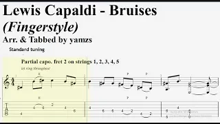 Bruises (Lewis Capaldi) - Fingerstyle Guitar Tab