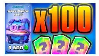 Opening 100 Super Magical Chest x10 .. Clash Royale