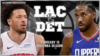 LA Clippers vs Detroit Pistons Full Game Highlights | Feb 10 | 2024 NBA Season