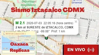 Sismo CDMX Iztacalco - Réplicas de Oaxaca 4 Julio 2020