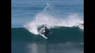 Mikey February and Stephanie Gilmore ride the CI TWIN at J-Bay