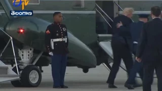 Trump Picks up Marine’s Hat & Replaces It After It’s Blown off by the Wind | WATCH