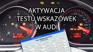 Jak aktywować test wskazówek w Audi (VCDS, VAS, VAG-COM) A1 A3 A4 A5 A6 A7 A8 Q7 2008+