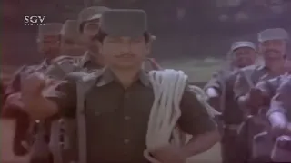 Dr.Rajkumar in Army Scenes | Kannada Super Scenes | Parashuram Kannada Movie