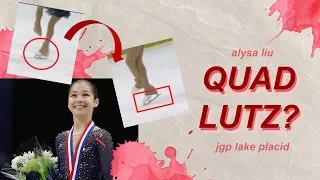 QUAD LUTZ? ALYSA LIU -- JGP Lake Placid