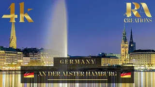 An Der Alster 4K | Hamburg Jungfernstieg | AlsterCliff | Alster Drone Video | Außenalster | Germany