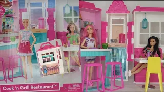 Unboxing Barbie Cook 'n Grill Restaurant/Funny Toys/Mini Toys/Beauty Kitchen Toys/ASMR