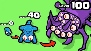 Evolving a Snake to MAX LEVEL CREATURE!! - Eat to Evolve