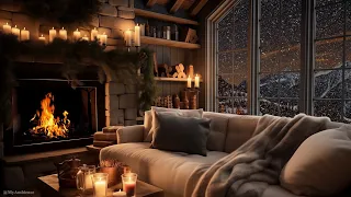 🔥Perfect relaxing corner with a fireplace | Relaxing Snowfall and Fireplace Sounds