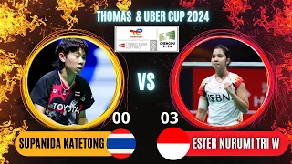 “EPIC SHOWDOWN : ESTER NURUMI TRI WARDOYO (INA) vs SUPANIDA KATETHONG (THA) | QF UBER CUP 2024”