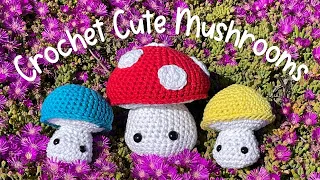 How to Crochet Cute Mushrooms | Beginner Crochet DIY