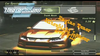 NFSU2 : Mitsubishi Lancer Evo Vlll engine performance tuning