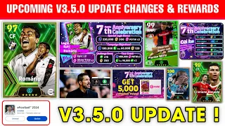 Big Update v3.5.0 ! Mobile 7th Anniversary Campaign, Free Coins In eFootball 2024 Mobile