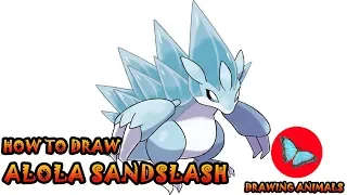 How To Draw Alola Sandslash From Pokemon | Drawing Animals