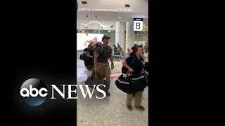 US firefighters welcomed at Australian airport with round of applause