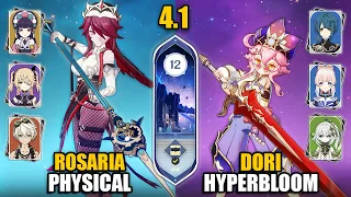 F2P Rosaria Physical DPS & Dori Hyperbloom Team | Spiral Abyss 4.1 Floor 12 9 Stars | Genshin Impact
