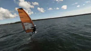 Windfoil cruising on a warm summer day in Hanko